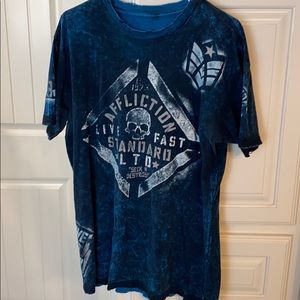 Men’s blue Affliction shirt